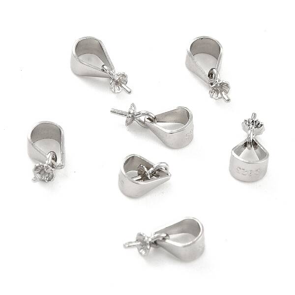 Anti-Tarnish Rhodium Plated 925 Sterling Silver Peg Bails