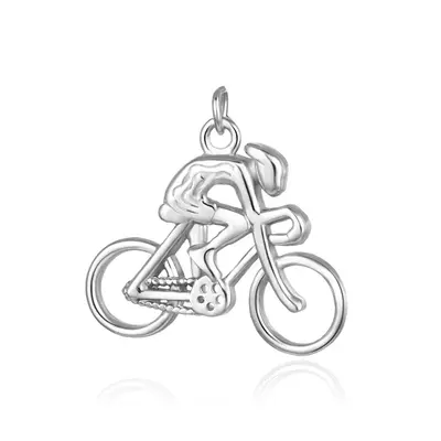 Agato Cyclist Pendant in Silver AGH733M