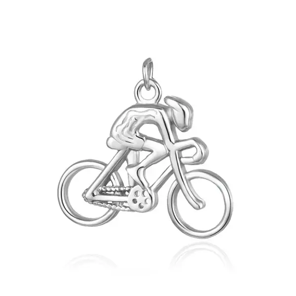 Agato Cyclist Pendant in Silver AGH733M