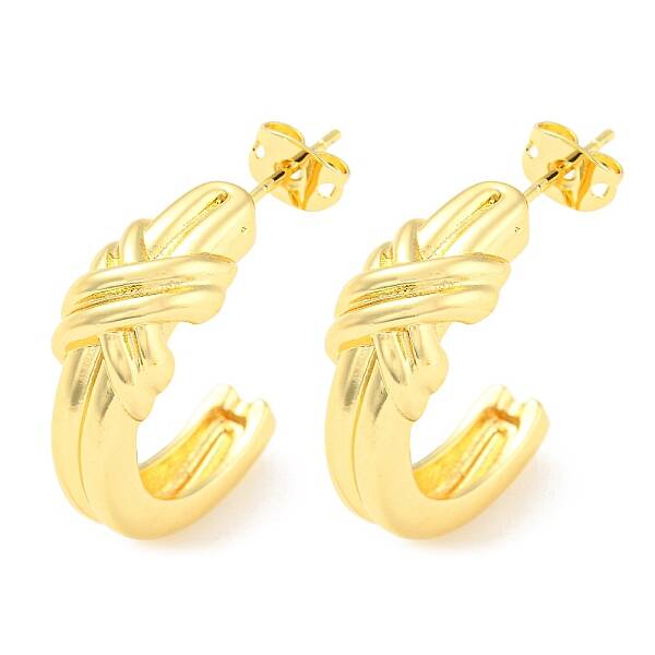 Rack Plating Brass Arch Stud Earrings