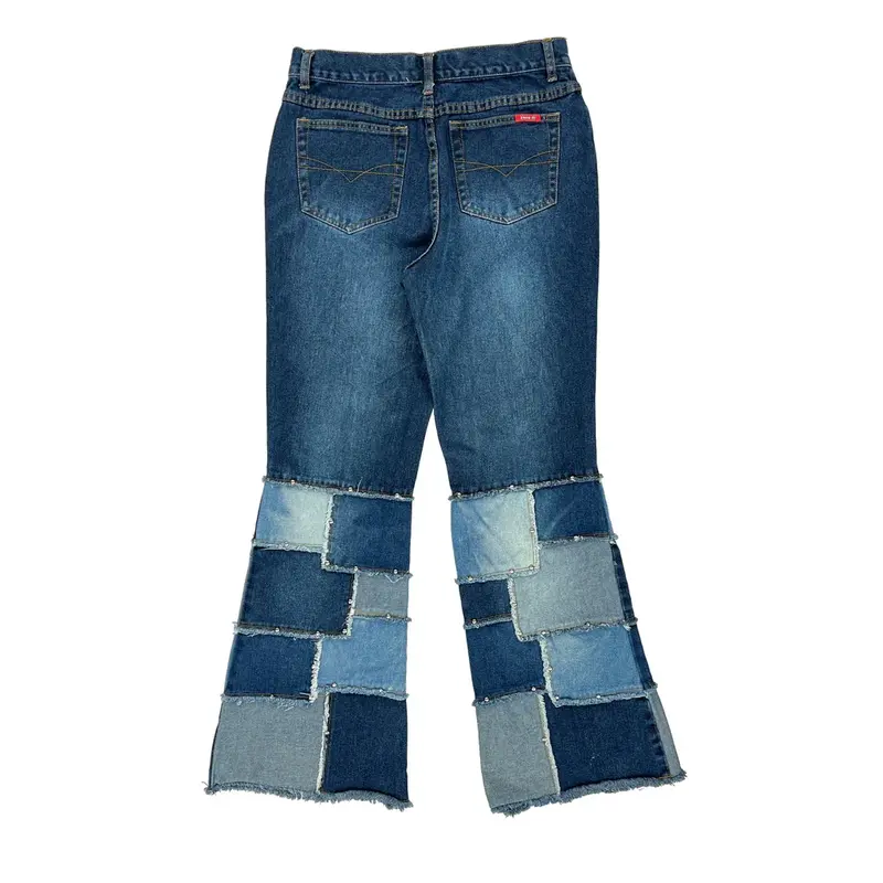 Patchwork Zana Di Flared Jeans - 30W UK 10 Blue Denim