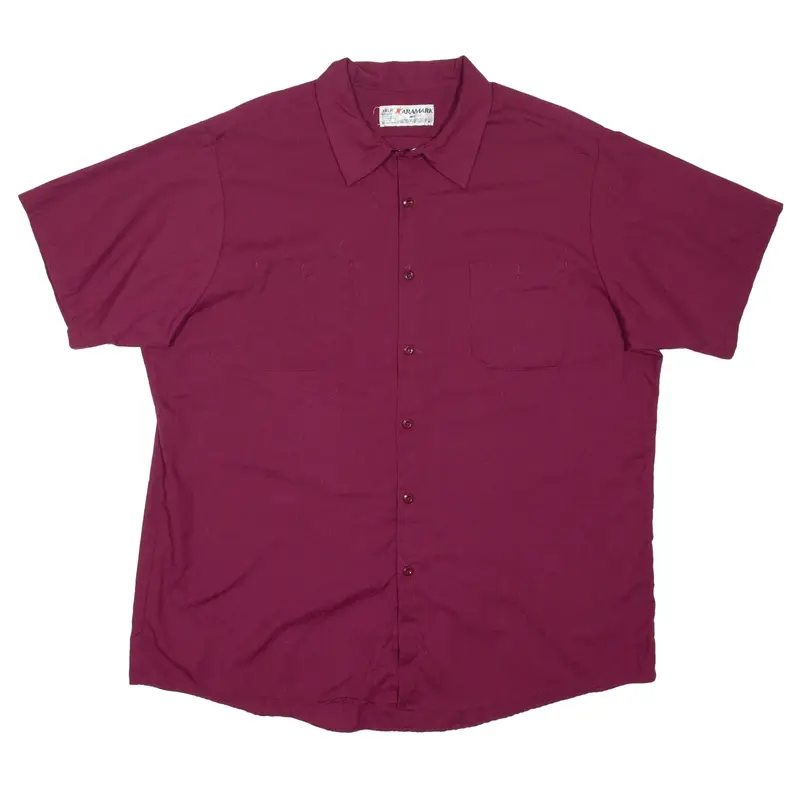 ARAMARK Worker Shirt Maroon Short Sleeve Mens XL