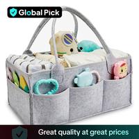 Cute     Felt Storage Basket, Multi-purpose Diaper Caddy, Portable Nursery Storage Basket, Simple Durable Storage Basket for ...