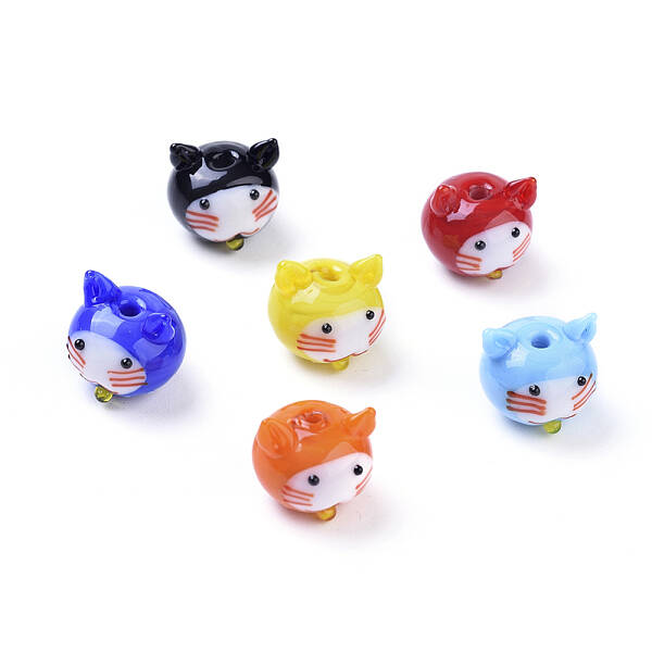 Handmade Lampwork Kitten Beads