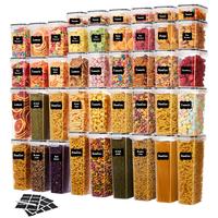 42 airtight food storage containers with LIDS, plastic kitchen and pantry organization tools, BPA-free snack box containers, ...