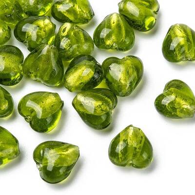 Handmade Silver Foil Glass Beads