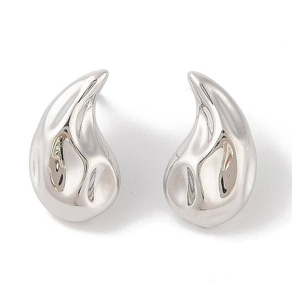 Teardrop Brass Stud Earrings for Women