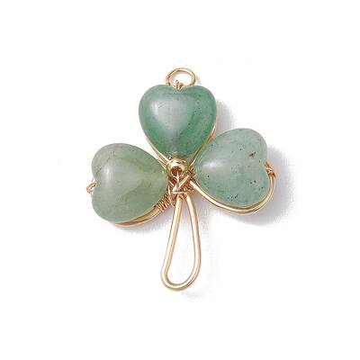 Natural Green Aventurine Shamrock Pendants