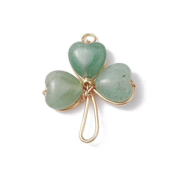 Natural Green Aventurine Shamrock Pendants