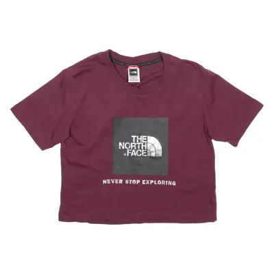 THE NORTH FACE Cropped Womens T-Shirt Red XS