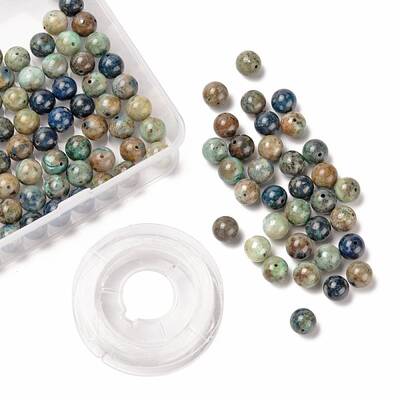 100Pcs 8mm Natural Chrysocolla Round Beads
