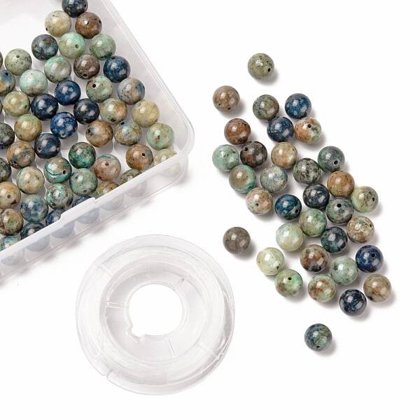 100Pcs 8mm Natural Chrysocolla Round Beads