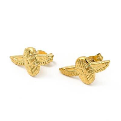 Ion Plating(IP) 304 Stainless Steel Airplane Stud Earrings for Women