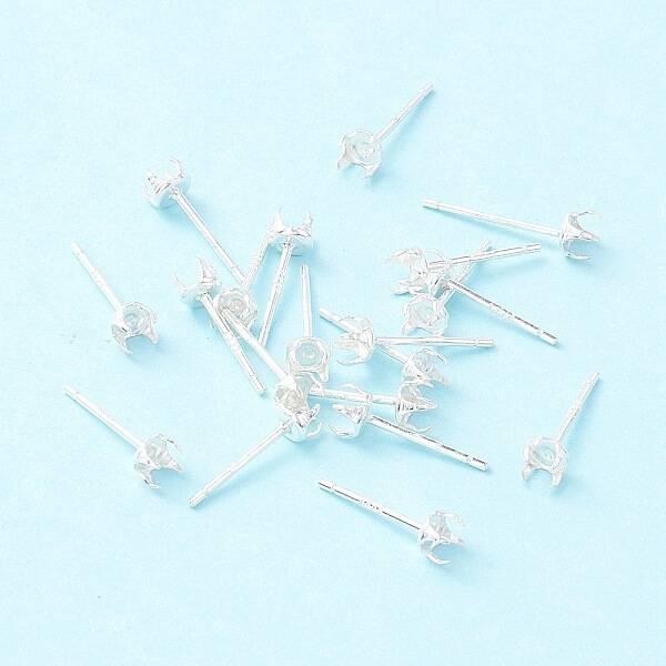 925 Sterling Silver Post Stud Earring Settings