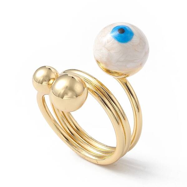 Enamel Round with Evil Eye Finger Rings