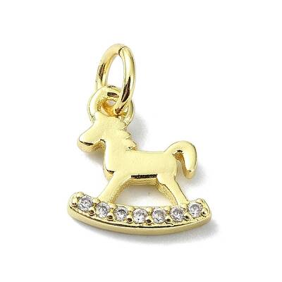 Brass Micro Pave Claer Cubic Zirconia Charms