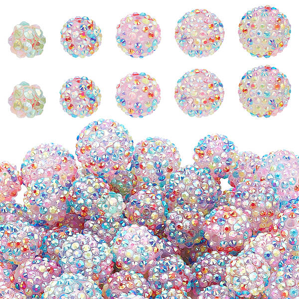 80pcs 4 size Resin Rhinestone Beads