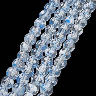 Baking Painted Transparent Glass Bead Strands