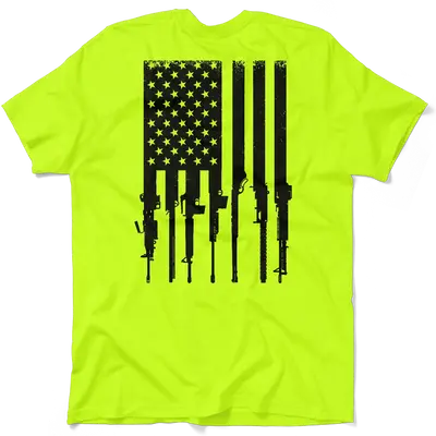 Rifle Flag - Safety Yellow T-Shirt