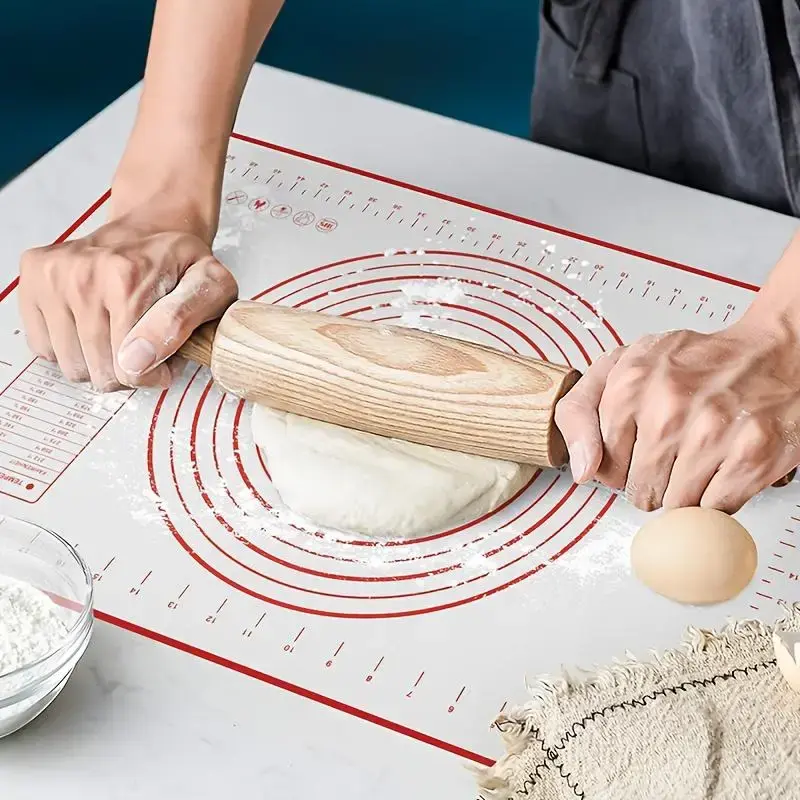 Non-slip Silicone Baking Mat, 1 Count Large Rolling Baking Mat with Size, Easy To Clean Dough Rolling Mat for Kitchen Counter...