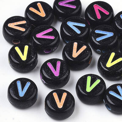Opaque Black Acrylic Beads