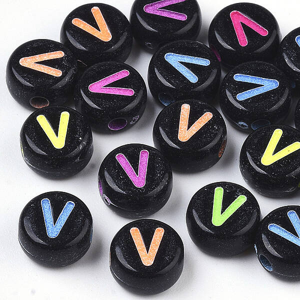 Opaque Black Acrylic Beads