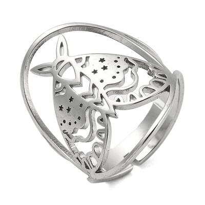 Non-Tarnish 304 Stainless Steel Moth Adjustable Rings