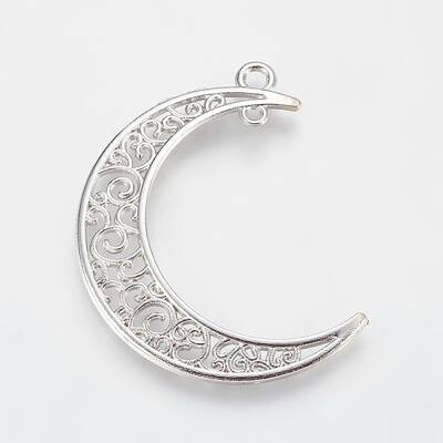 Tibetan Style Alloy Hollow Moon Links