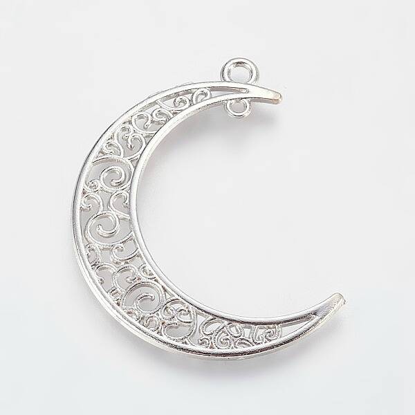 Tibetan Style Alloy Hollow Moon Links