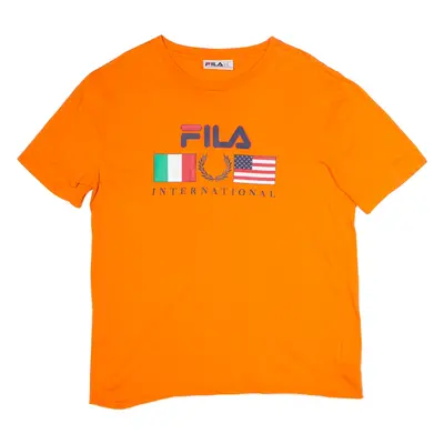 FILA Mens T-Shirt Orange USA Crew Neck M