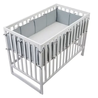 12 & 6 Pcs SoftTouch Square Breathable Crib Liner, Semi-Enclosed or Full Coverage, Easy-to-Remove & Fold Baby Comfort Mat, Bu...