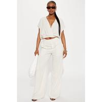 Marbella Linen Pant Set - Beige