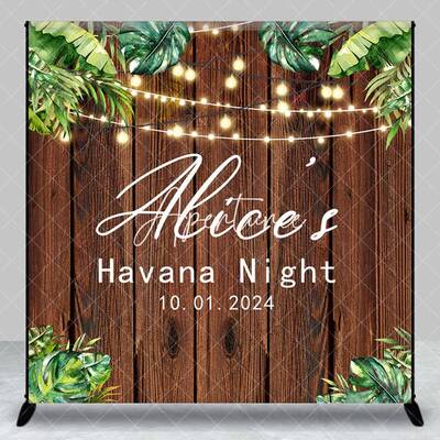 Custom Monstera Summer Wood Havana Night Backdrop - Aperturee