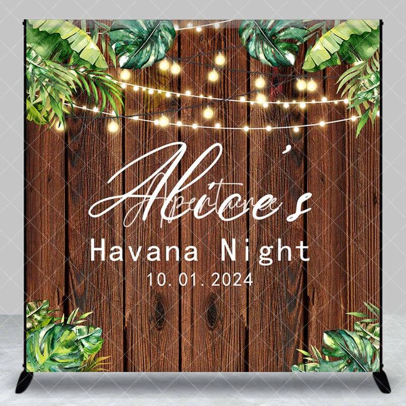 Custom Monstera Summer Wood Havana Night Backdrop - Aperturee