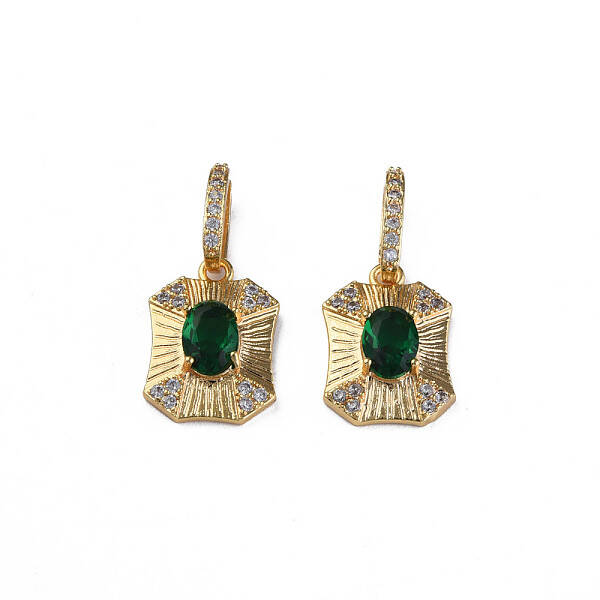 Brass Micro Pave Cubic Zirconia Pendants