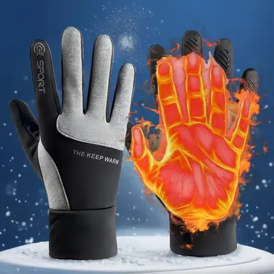 Winter Thermal Gloves / with Earmuff & Hat, Men & Women Touch Screen Water Resistant Windproof Anti Slip Heated Glove, Hands ...