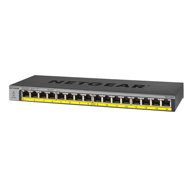 GS116LP-100NAS Netgear Prosafe GS116LP 16 x RJ-45 Ports PoE+ 10/100/1000Base-T Layer 2 Unmanaged Gigabit Ethernet Network Swi...