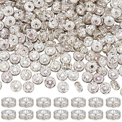 300Pcs Brass Rhinestone Spacer Beads