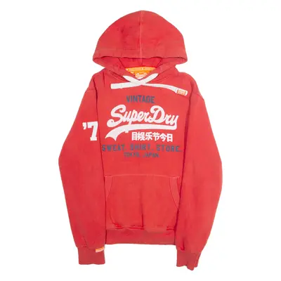 SUPERDRY Mens Red Hoodie M