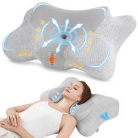 JIAAO Cervical Neck Pillow – Ergonomic Cervical Support Pillow for Neck Pain Relief, Cooling Silky Pillowcase Quick-Rebound...