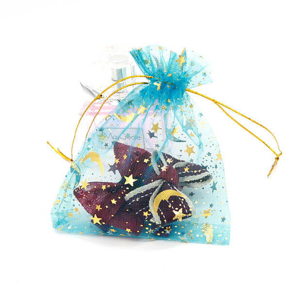 Hot Stamping Rectangle Organza Drawstring Gift Bags