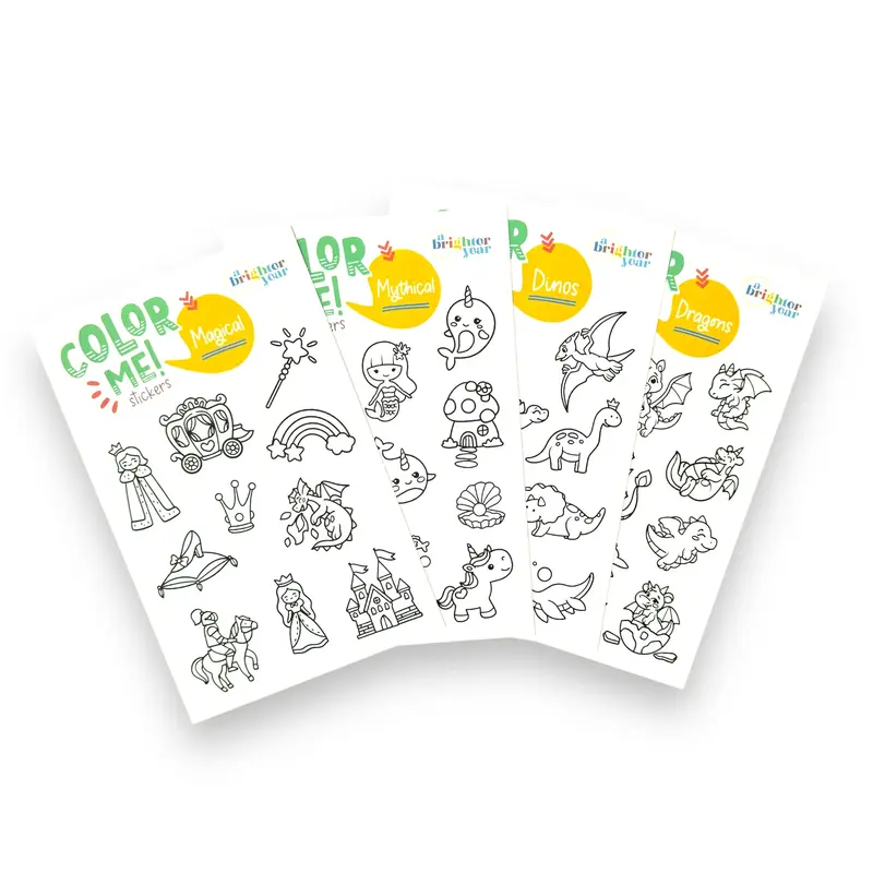 Color Me Stickers - A Brighter Year - 34 Different Sets - Stickers for Coloring - Teacher Stickers - Color Your Own - Colorin...