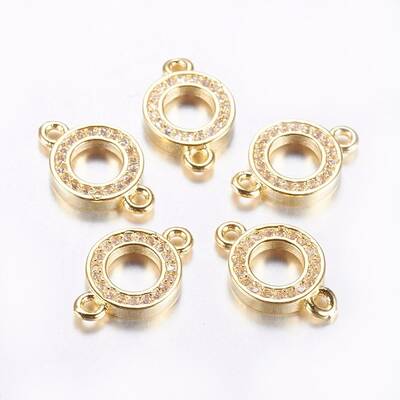 Long-Lasting Plated Brass Micro Pave Cubic Zirconia Links