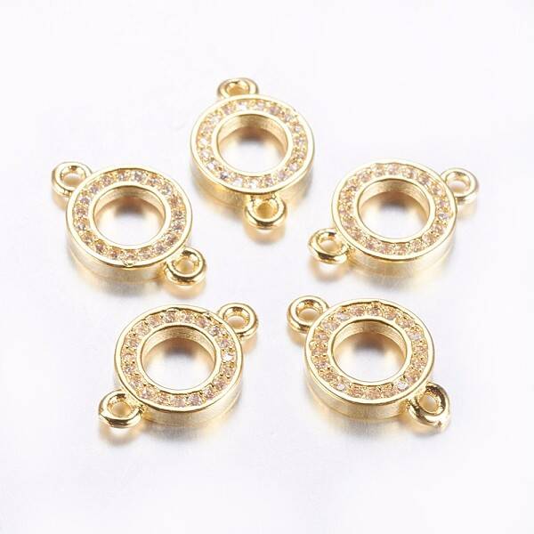 Long-Lasting Plated Brass Micro Pave Cubic Zirconia Links
