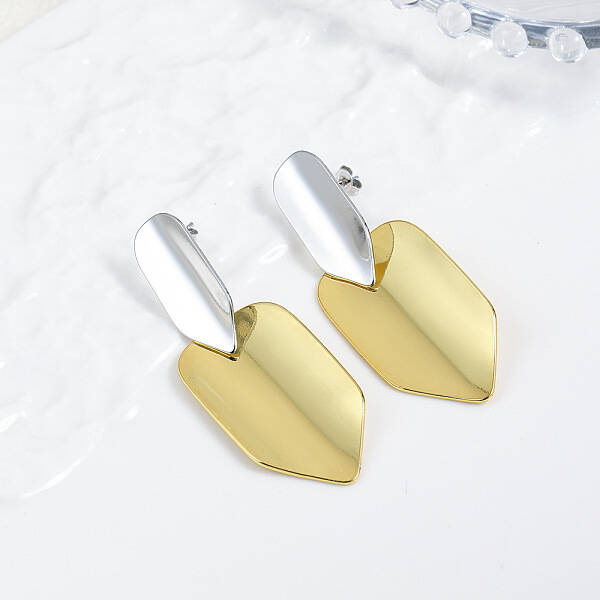 Brass Dangle Stud Earrings