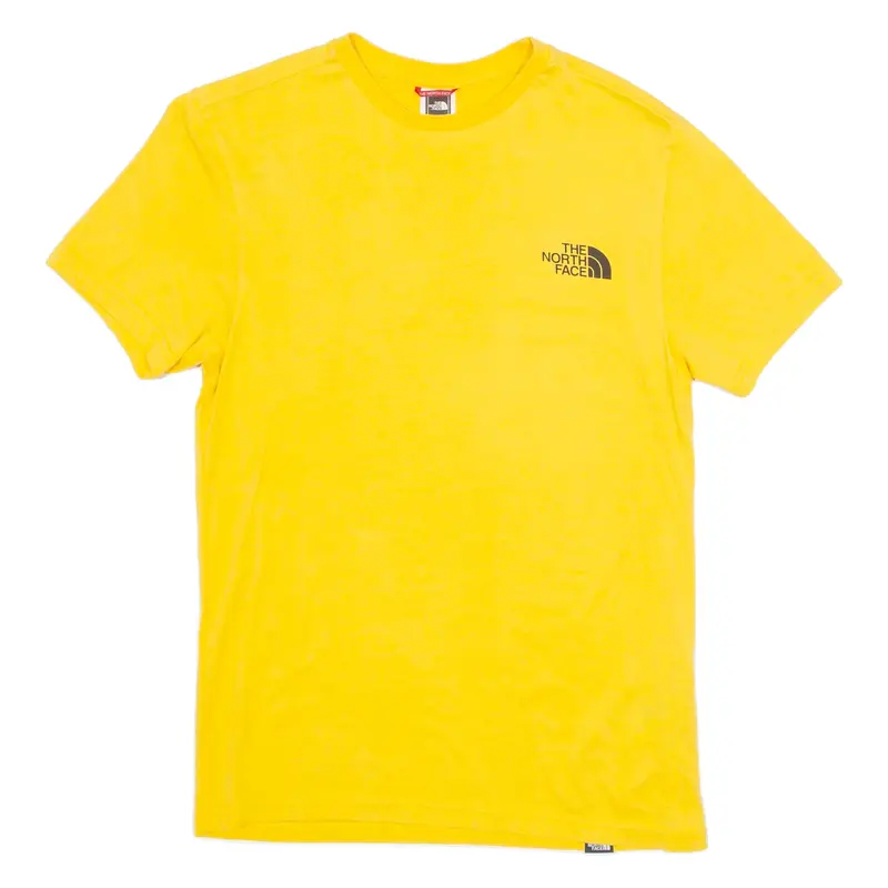 THE NORTH FACE Mens T-Shirt Yellow Crew Neck XS