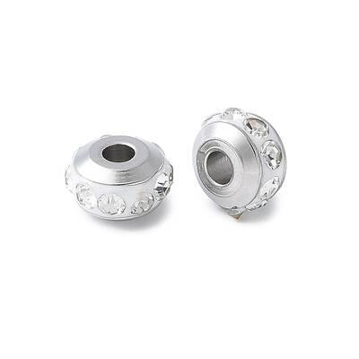 304 Stainless Steel Polymer Clay Rhinestone Beads