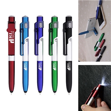250 Promotional Multi Function Pen - LED Light & Phone Stand