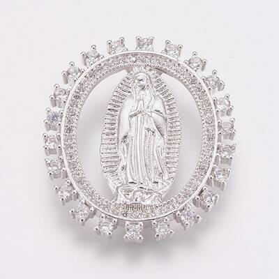 Brass Micro Pave Cubic Zirconia Pendants