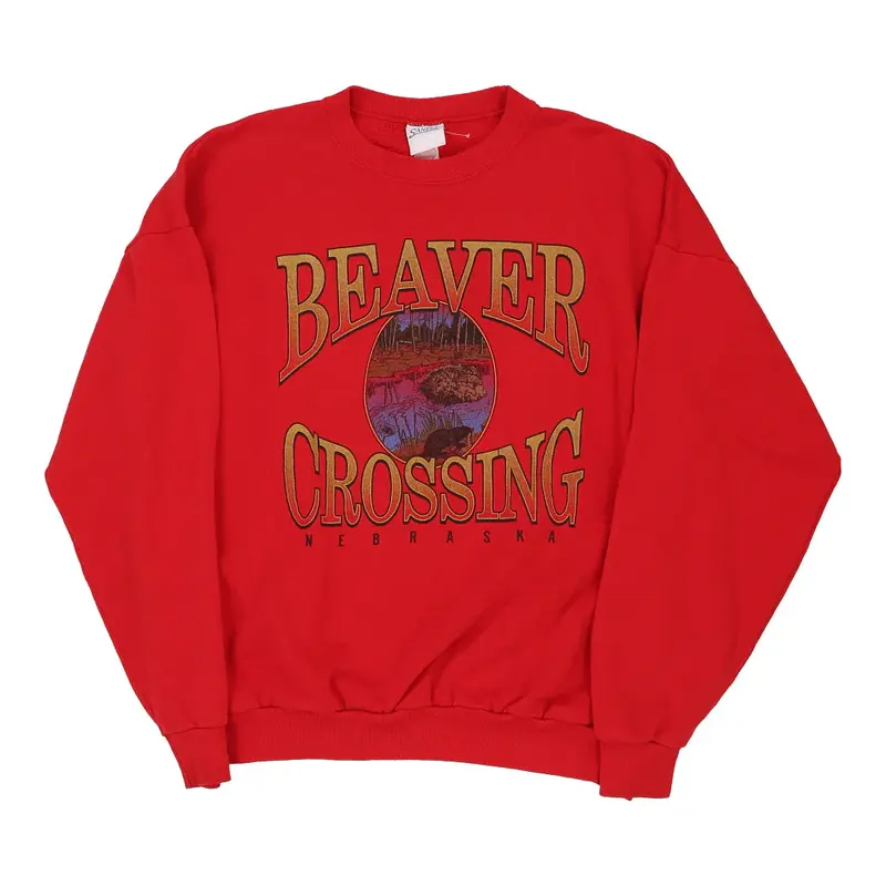 Beaver Crossing Nebraska Santee Graphic Sweatshirt - XL Red Cotton Blend